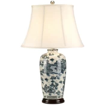 Image of Elstead Blue Trad Wp - 1 Light Table Lamp Blue, E27