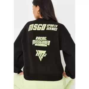 Image of Missguided Tall MSGD racer long sleeve sweater - Black