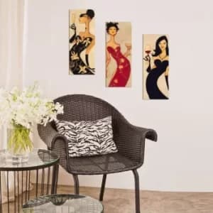 Image of XTP017 Multicolor Decorative Framed MDF Painting (3 Pieces)