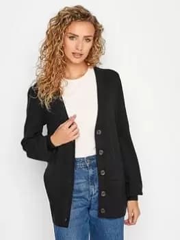Image of Long Tall Sally Black V Neck Cardigan, Black, Size 8-10, Women