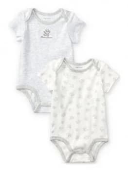 Image of Ralph Lauren Baby 2 Pack Bear Print Bodysuits - Grey