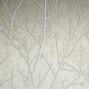 Image of Boutique Water Silk Sprig Taupe Decorative Wallpaper - 10m