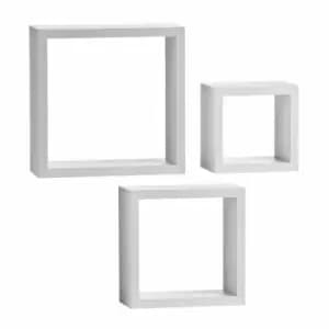 Image of Interiors By Ph Wall Cubes Set Of 3 White (mdf/Pvc Coating)