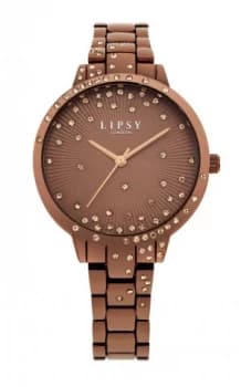 Image of Lipsy Bronze Stone Set Metal Bracelet Watch