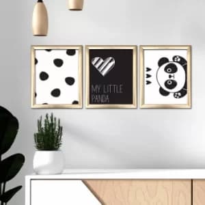 Image of 3ACT-002 Multicolor Decorative Framed MDF Painting (3 Pieces)
