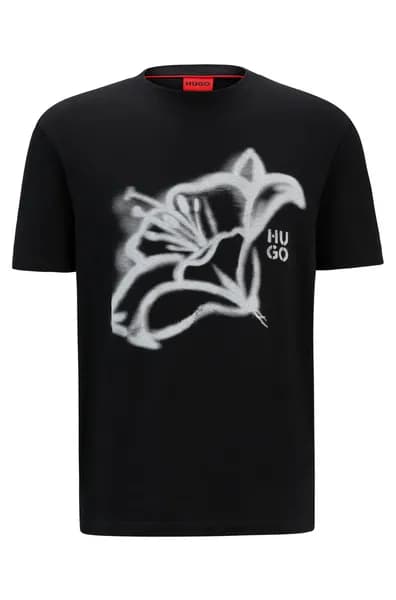Image of HUGO Dablumo Graphic T-Shirt Black M