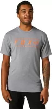 Image of FOX Pinnacle Tech T-Shirt, grey-orange, Size XL, grey-orange, Size XL