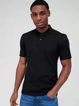 Image of BOSS Parlay 175 Tape Detail Polo Shirt - Black, Size XL, Men
