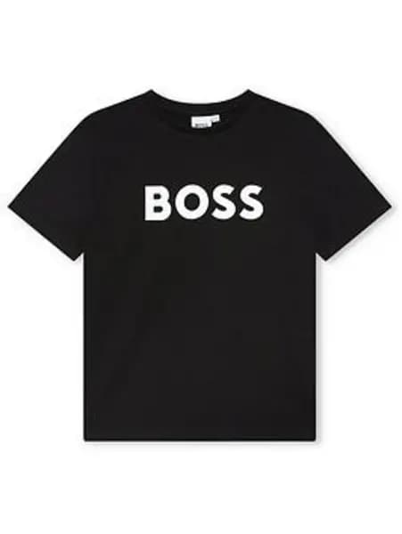 Image of Boss Black Junior Cotton T-Shirt With Logo Black Boys 14Y 209916UK