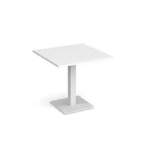 Image of Brescia square dining table with flat square white base 800mm - white