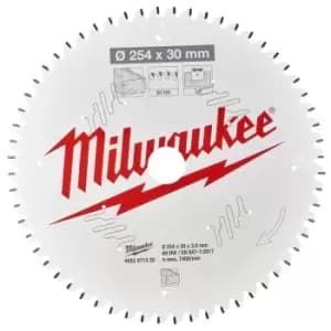 Image of Milwaukee Negative Rake Circular Mitre Saw Blade 190mm 40T 30mm