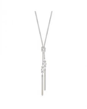 Image of Mood Silver Mesh Knot Tassel Necklace