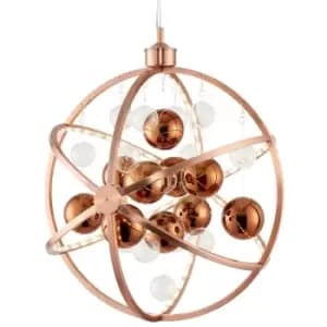 Image of LED Ceiling Pendant Light 10.1W Warm White Copper 480mm Round Feature Lamp Shade