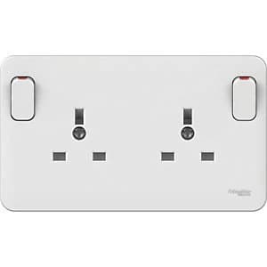 Image of Lisse 13A 1 to 2 Gang Convertor Socket - White