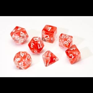 Image of Sirius Dice - Red Cloud Transparent Poly Set