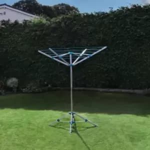 Image of JVL 4 Arm Portable Rotary Airer, 16m Silver