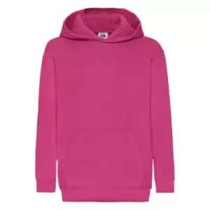 Image of Fruit Of The Loom Childrens Unisex Hooded Sweatshirt / Hoodie (5-6) (Fuchsia)