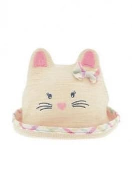 Image of Monsoon Baby Girls Organic Mollie Moo Bunny Bowler Hat - Natural