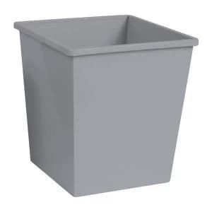Image of 5 Star Facilities 27 Litre Waste Bin Square Metal Scratch Resistant Metallic Silver