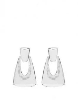 Image of Mood Silver Plated Texture Metal Drop Earrings