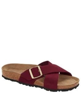 Image of Birkenstock Siena Nubuck Sandal - Maroon, Maroon, Size 6, Women