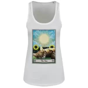 Image of Deadly Tarot Womens/Ladies The Sun Felis Floaty Vest Top (L) (White)