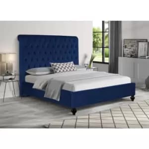 Image of Fiona Bed Double Plush Velvet Blue