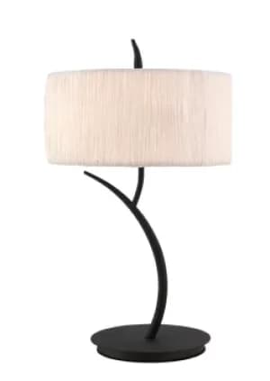 Image of Eve Table Lamp 2 Light E27 Large, Anthracite with White Round Shade