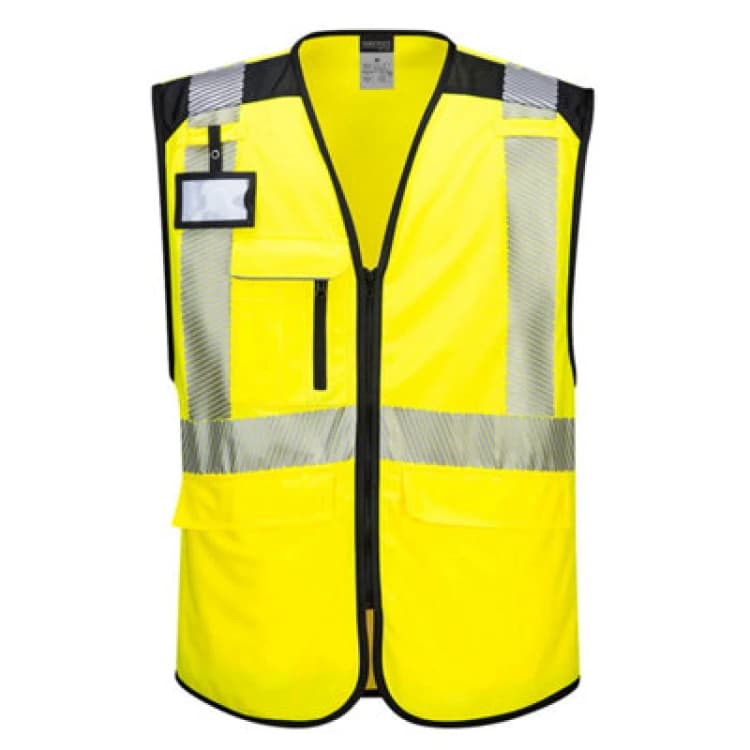 Image of Portwest PW3 Hi Vis Executive Vest PW309YBRXXL Colour: Yellow / Black