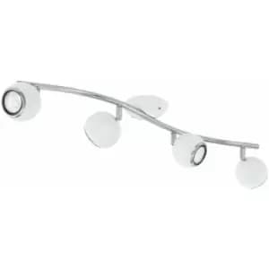 Image of Flush 4 Spots Ceiling Light Colour White Chrome Shade Bulb GU10 4x3W Incl.