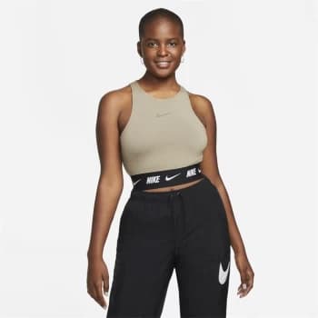 Image of Nike Tape Crop Tank Top - Green