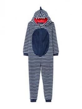 Image of Joules Boys Bruce Shark Hooded All In One - Blue, Size 9-10 Years
