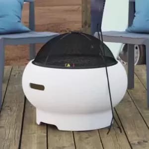 Image of Dorel Asher Wood Burning Fire Pit with Grill and Cover - White