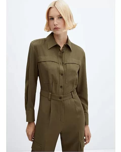Image of Mango Mango Berlina One Piece Suit Khaki Female S WG16501