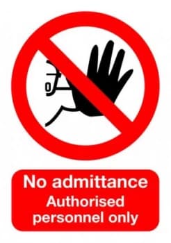 Image of Extra Value A5 PVC Safety Sign - No Admittance