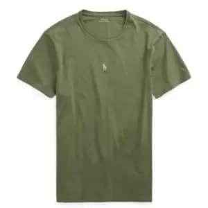 Image of Polo Ralph Lauren Center Logo T-Shirt, Army Olive, Male, T-Shirts, 710839046023