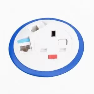 Image of Pixel in-surface power module with 1 x UK socket and 2 x RJ45 sockets