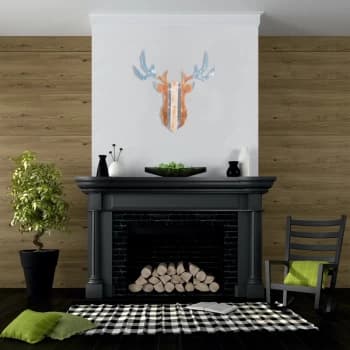 Image of Deer - Multicolor Multicolor Decorative Wooden Wall Accessory