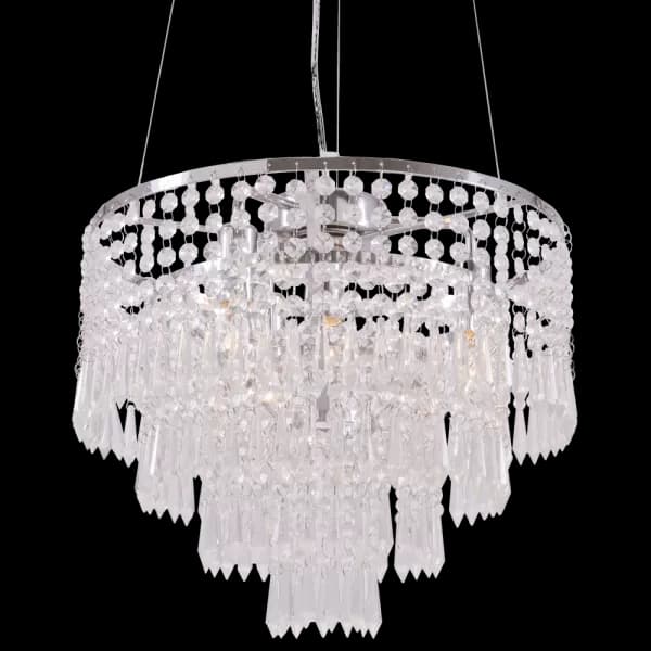 Image of Porto 4 Light Pendant Ceiling Light Silver, E14