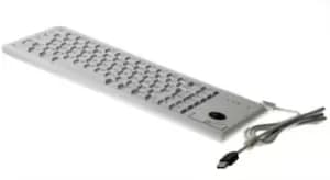 Image of Cherry Trackball Keyboard Wired USB Compact, AZERTY Grey
