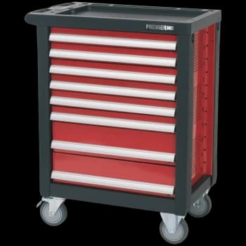 Image of Sealey Premier 8 Drawer Roller Cabinet Black / Red