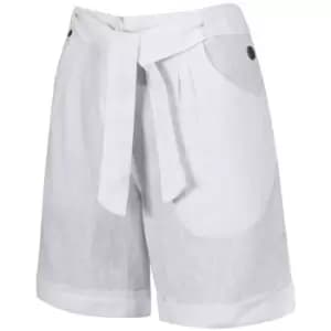Image of Regatta Womens Samarah Coolweave Cotton Shorts womens Shorts in White - Sizes UK 10,UK 12,UK 14,UK 16,UK 18