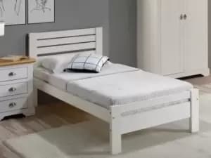 Image of Seconique Toledo 3ft Single White Wooden Bed Frame
