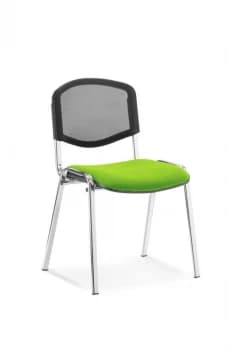 Image of ISO Chrome Frame Mesh Back Bespoke Colour Fabric - (Min Order Qty X 4) Lime