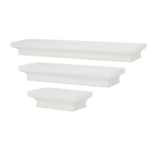 Image of 3 White Floating Shelves M&W