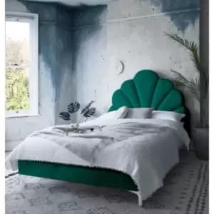 Image of Hendo Bed Double Plush Velvet Green