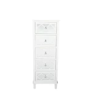 Image of Pacific Lifestyle Pine Wood 5 Drawer, Ivory