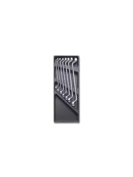 Image of Beta Tools T40 7pc Dbl End Offset Ring Spanner Set in Hard Tray for Roller Cabs
