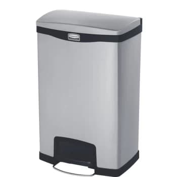 Image of Slim Jim Step-on Metal Front Step Container with Dual Liner - 50 Litre