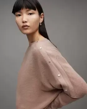 Image of AllSaints Raven Wool Cashmere Blend Jumper
